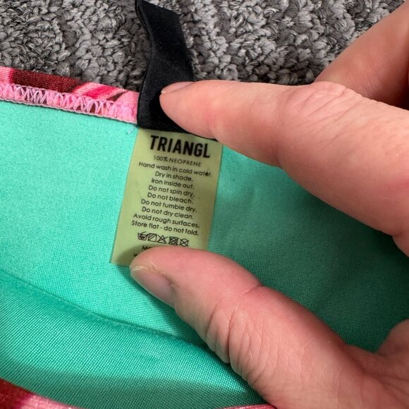 Triangl Pink Floral Neoprene Bikini Bottom – Size Large –Tropical Print swim - Picture 4 of 6